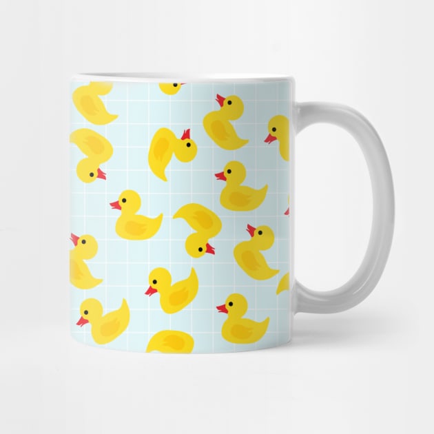 Cute Rubber Duck on Blue Background by kapotka